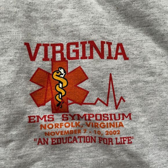 Jerzees Norfolk VA Firefighter Emergency Rescue Squad Sweatshirt Gray Size XL - Picture 4 of 9